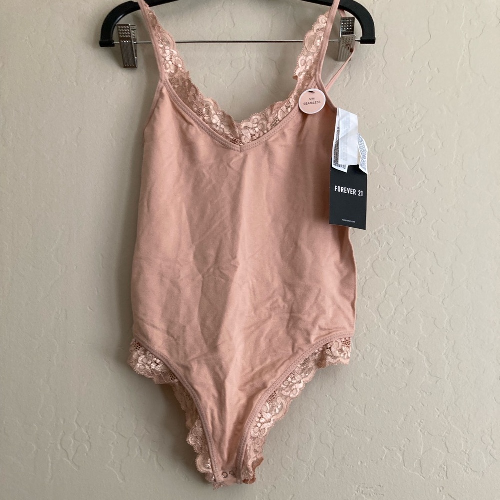 Forever 21 Lace-Trim Lingerie Bodysuit.